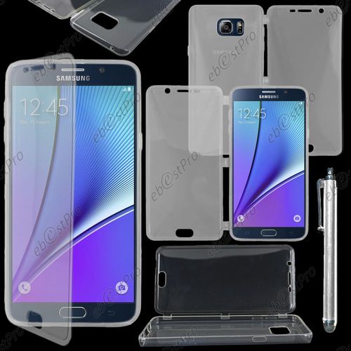 Ebeststar ® Housse Etui Coque Portefeuille Livre Silicone Gel Pour Samsung Galaxy Note5 Sm-N920f Note 5, Couleur Transparent + Stylet + 1 Film Protection D'écran + Lingette