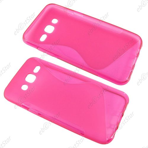 Ebeststar ® Etui Housse Coque S-Line Silicone Protection En Gel Pour Samsung Galaxy J5 Sm-J500f, Couleur Rose + 1 Film Protection D'écran + Lingette