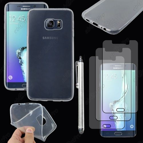 Ebeststar ® Housse Etui Coque Silicone Gel Tpu Souple Ultra Fine 0,5mm Pour Samsung Galaxy S6 Edge + Sm-G928f Edge Plus, Couleur Transparent + Stylet 3 Film