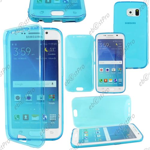 Ebeststar ® Housse Etui Coque Portefeuille Livre Silicone Gel Pour Samsung Galaxy S6 Edge Sm-G925f G925, Couleur Bleu + 1 Film Protection D'écran + Lingette