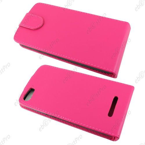 Ebeststar ® Coque Housse Etui Simili Cuir Rabattable Pour Wiko Lenny 2, Couleur Rose + 1 Film Protection D'écran + Lingette