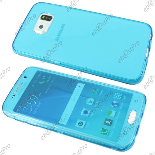 Ebeststar ®  Etui Portefeuille Rabattable Livre Housse Coque Silicone Gel Pour Samsung Galaxy S6 Edge Sm-G925f G925, Couleur Bleu + 1 Film Protection D'écran + Lingette