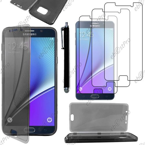 Ebeststar ® Housse Etui Coque Portefeuille Livre Silicone Gel Pour Samsung Galaxy Note5 Sm-N920f Note 5, Couleur Noir + Stylet 3 Film