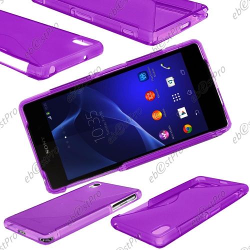Ebeststar ® Etui Housse Coque S-Line Silicone Protection En Gel Pour Sony Xperia Z2 D6502, D6503, D6543, Couleur Violet + 1 Film Protection D'écran + Lingette