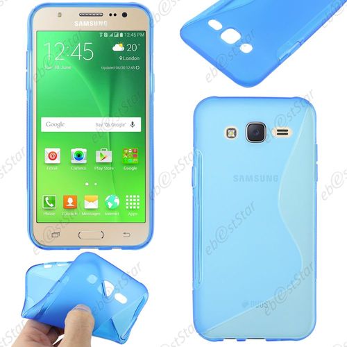Ebeststar ® Housse Etui Coque Silicone Gel Motif S-Line Protection Souple Pour Samsung Galaxy J5 Sm-J500f, Couleur Bleu + 1 Film Protection D'écran + Lingette