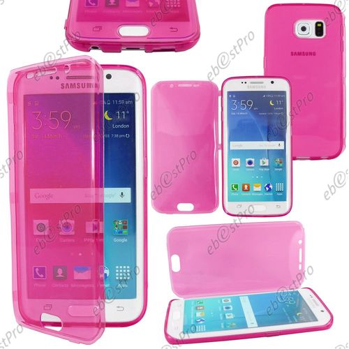 Ebeststar ® Housse Etui Coque Portefeuille Livre Silicone Gel Pour Samsung Galaxy S6 Edge Sm-G925f G925, Couleur Rose + 1 Film Protection D'écran + Lingette