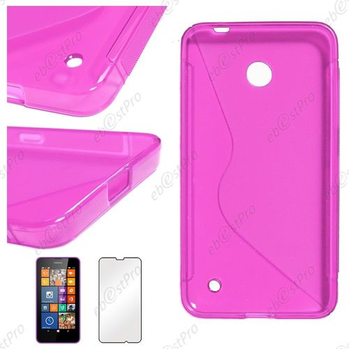 Ebeststar ® Etui Housse Coque S-Line Silicone Protection En Gel Pour Nokia Lumia 630, Couleur Violet + 1 Film Protection D'écran + Lingette