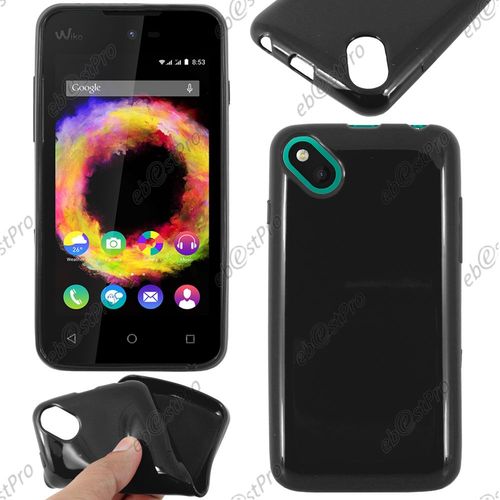 Ebeststar ® Housse Etui Coque Souple Silicone Gel Sans Motif Pour Wiko Sunset 2, Couleur Noir + 1 Film Protection D'écran + Lingette