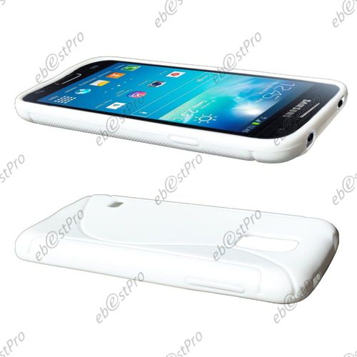 Ebeststar ® Etui Housse Coque S-Line Silicone Protection En Gel Pour Samsung Galaxy S5 Mini Sm-G800 G800f G800h, Couleur Blanc + 1 Film Protection D'écran + Lingette