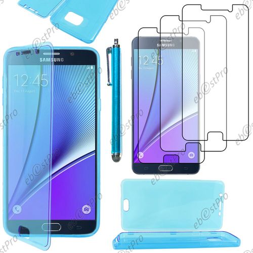 Ebeststar ® Housse Etui Coque Portefeuille Livre Silicone Gel Pour Samsung Galaxy Note5 Sm-N920f Note 5, Couleur Bleu + Stylet 3 Film