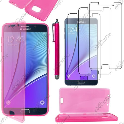 Ebeststar ® Housse Etui Coque Portefeuille Livre Silicone Gel Pour Samsung Galaxy Note5 Sm-N920f Note 5, Couleur Rose + Stylet 3 Film