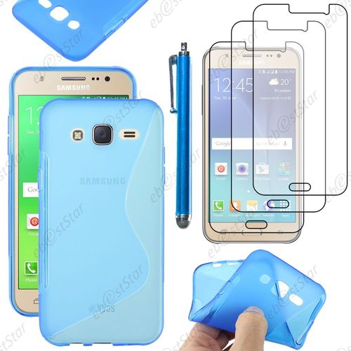 Ebeststar ® Housse Etui Coque Silicone Gel Motif S-Line Protection Souple Pour Samsung Galaxy J5 Sm-J500f, Couleur Bleu + Stylet 3 Film