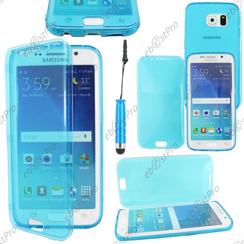Ebeststar ® Housse Etui Coque Portefeuille Livre Silicone Gel Pour Samsung Galaxy S6 Edge Sm-G925f G925, Couleur Bleu + Mini Stylet + 1 Film Protection D'écran + Lingette