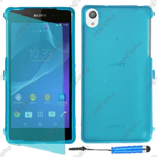 Ebeststar ® Housse Etui Coque Portefeuille Livre Silicone Gel Pour Sony Xperia Z2 D6502, D6503, D6543, Couleur Bleu + Mini Stylet + 1 Film Protection D'écran + Lingette