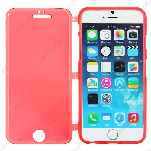 Ebeststar ®  Etui Portefeuille Rabattable Livre Housse Coque Silicone Gel Pour Apple Iphone 6 Écran 4,7", Couleur Rouge + 1 Film Protection D'écran + Lingette