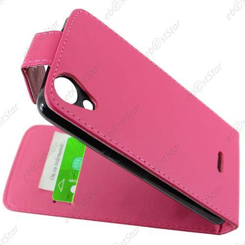 Ebeststar ® Pour Wiko Rainbow Lite 4g Housse Simili Cuir À Clapet Coque Etui, Couleur Rose + 1 Film Protection D'écran + Lingette