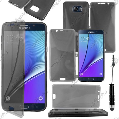 Ebeststar ® Housse Etui Coque Portefeuille Livre Silicone Gel Pour Samsung Galaxy Note5 Sm-N920f Note 5, Couleur Noir + Mini Stylet + 1 Film Protection D'écran + Lingette