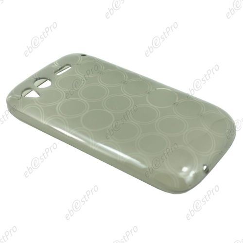 Ebeststar ® Etui Housse Coque Cercles Protection En Silicone Gel Pour Htc Desire S, G12, Couleur Gris + 1 Film Protection D'écran + Lingette
