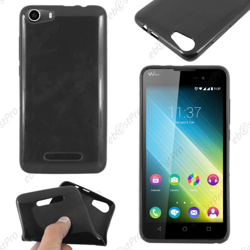 Ebeststar ® Housse Etui Coque Souple Silicone Gel Sans Motif Pour Wiko Lenny 2, Couleur Noir + 1 Film Protection D'écran + Lingette