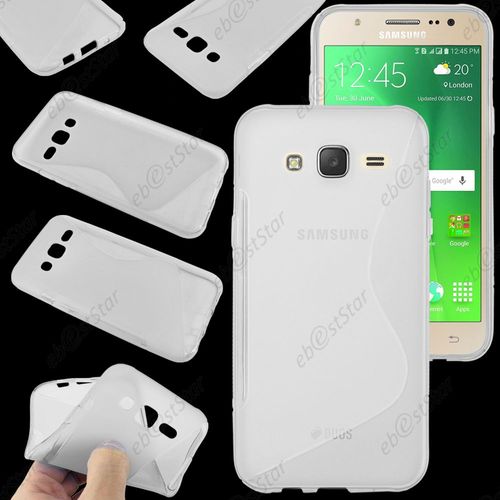 Ebeststar ® Pour Samsung Galaxy J5 Sm-J500f Coque S-Line Silicone Gel Motif Vague Housse Etui Protection Souple, Couleur Transparent + 1 Film Protection D'écran + Lingette
