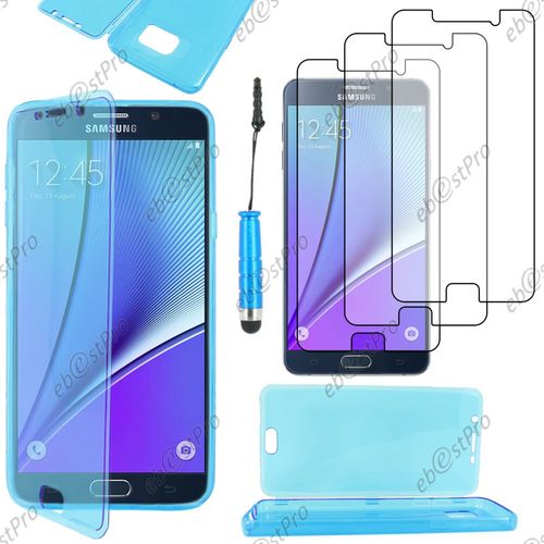 Ebeststar ® Housse Etui Coque Portefeuille Livre Silicone Gel Pour Samsung Galaxy Note5 Sm-N920f Note 5, Couleur Bleu + Mini Stylet 3 Film