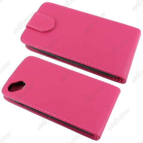 Ebeststar ® Coque Housse Etui Simili Cuir Rabattable Pour Wiko Sunset 2, Couleur Rose + 1 Film Protection D'écran + Lingette