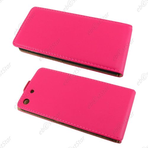 Ebeststar ® Etui Pu Cuir Rabattable Housse Coque Ultra Slim Pour Sony Xperia M5, M5 Dual, Couleur Rose + 1 Film Protection D'écran + Lingette