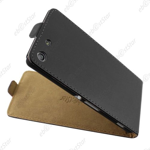 Ebeststar ® Pour Sony Xperia M5, M5 Dual Etui En Pu Cuir Clapet Ultra Fine Housse Coque, Couleur Noir + 1 Film Protection D'écran + Lingette