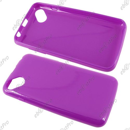 Ebeststar ® Housse Coque Protection Silicone Gel Etui Souple Pour Wiko Sunset 2, Couleur Violet + 1 Film Protection D'écran + Lingette
