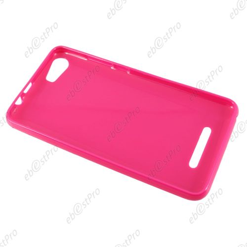 Ebeststar ® Pour Wiko Lenny 2 Coque Silicone Gel Sans Motif Housse Etui Souple, Couleur Rose + 1 Film Protection D'écran + Lingette