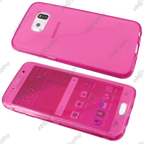Ebeststar ®  Etui Portefeuille Rabattable Livre Housse Coque Silicone Gel Pour Samsung Galaxy S6 Edge Sm-G925f G925, Couleur Rose + 1 Film Protection D'écran + Lingette