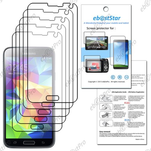 Ebeststar ® Lot X5 Protection Film D'écran Anti Rayures Anti Traces Pour Samsung Galaxy S5 Sm-G900f, G900, G900h + Lingette De Nettoyage / Accessoires Pour La Pose