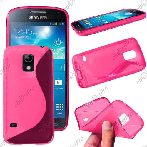 Ebeststar ® Pour Samsung Galaxy S5 Mini Sm-G800 G800f G800h Coque S-Line Silicone Gel Motif Vague Housse Etui Protection Souple, Couleur Rose + 1 Film Protection D'écran + Lingette