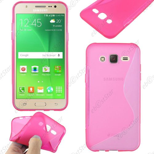 Ebeststar ® Housse Etui Coque Silicone Gel Motif S-Line Protection Souple Pour Samsung Galaxy J5 Sm-J500f, Couleur Rose + 1 Film Protection D'écran + Lingette