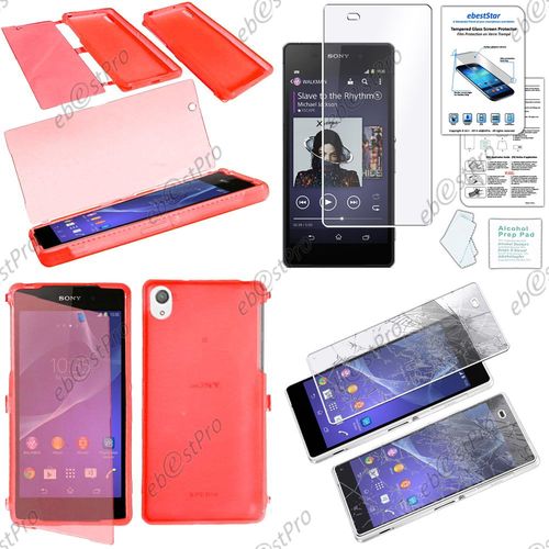Ebeststar ® Housse Etui Coque Portefeuille Livre Silicone Gel Pour Sony Xperia Z2 D6502, D6503, D6543, Couleur Rose + Film Verre Trempé