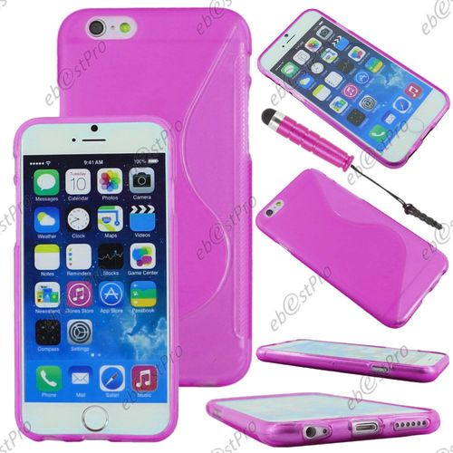 Ebeststar ® Housse Etui Coque Silicone Gel Motif S-Line Protection Souple Pour Apple Iphone 6 Écran 4,7", Couleur Violet + Mini Stylet + 1 Film Protection D'écran + Lingette
