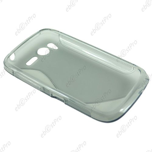 Ebeststar ® Pour Htc Desire S, G12 Coque S-Line Silicone Gel Motif Vague Housse Etui Protection Souple, Couleur Gris + 1 Film Protection D'écran + Lingette