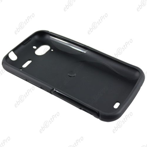 Ebeststar ® Pour Htc Sensation, G14 Coque S-Line Silicone Gel Motif Vague Housse Etui Protection Souple, Couleur Noir + 1 Film Protection D'écran + Lingette