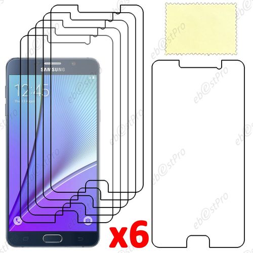 Ebeststar ® Lot X6 Film Protection D'écran Anti Rayures Protecteur Transparent Pour Samsung Galaxy Note5 Sm-N920f Note 5 + Lingette De Nettoyage / Accessoires Pour La Pose