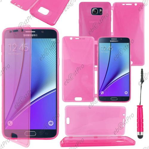 Ebeststar ® Housse Etui Coque Portefeuille Livre Silicone Gel Pour Samsung Galaxy Note5 Sm-N920f Note 5, Couleur Rose + Mini Stylet + 1 Film Protection D'écran + Lingette