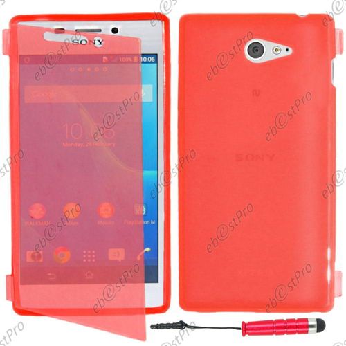 Ebeststar ® Housse Etui Coque Portefeuille Livre Silicone Gel Pour Sony Xperia M2 D2302 D2303, Couleur Rose + Mini Stylet + 1 Film Protection D'écran + Lingette