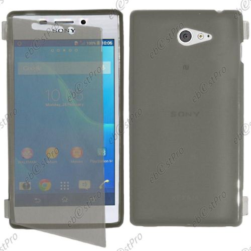 Ebeststar ® Housse Etui Coque Portefeuille Livre Silicone Gel Pour Sony Xperia M2 D2302 D2303, Couleur Noir + 1 Film Protection D'écran + Lingette