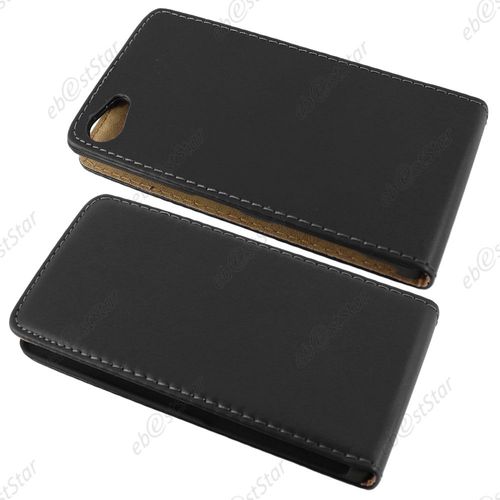 Ebeststar ® Etui Pu Cuir Rabattable Housse Coque Ultra Slim Pour Sony Xperia Z5 Compact, Couleur Noir + 1 Film Protection D'écran + Lingette