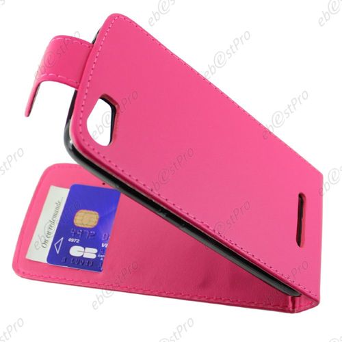 Ebeststar ® Pour Wiko Lenny 2 Housse Simili Cuir À Clapet Coque Etui, Couleur Rose + 1 Film Protection D'écran + Lingette