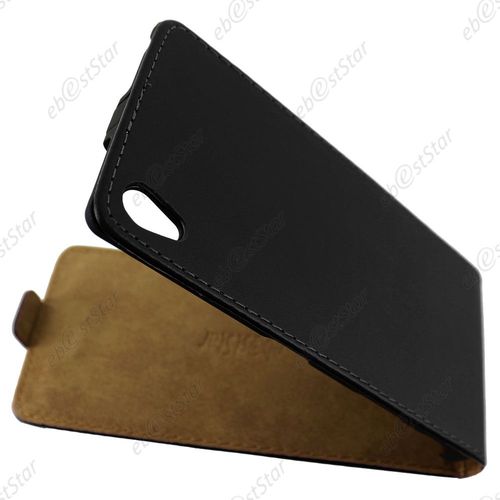 Ebeststar ® Pour Sony Xperia Z5, Z5 Dual Etui En Pu Cuir Clapet Ultra Fine Housse Coque, Couleur Noir + 1 Film Protection D'écran + Lingette