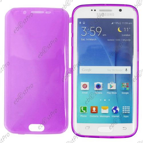 Ebeststar ® Pour Samsung Galaxy S6 Edge Sm-G925f G925 Coque Portefeuille À Rabat Housse Etui Livre Silicone Gel, Couleur Violet + 1 Film Protection D'écran + Lingette