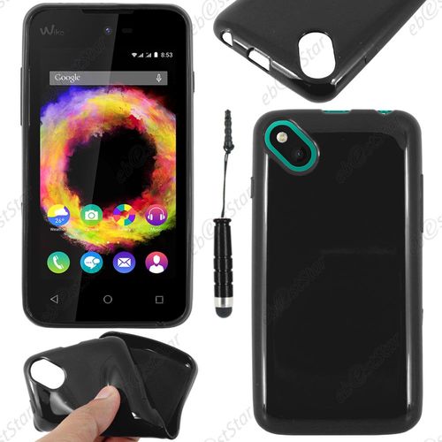 Ebeststar ® Housse Etui Coque Souple Silicone Gel Sans Motif Pour Wiko Sunset 2, Couleur Noir + Mini Stylet + 1 Film Protection D'écran + Lingette