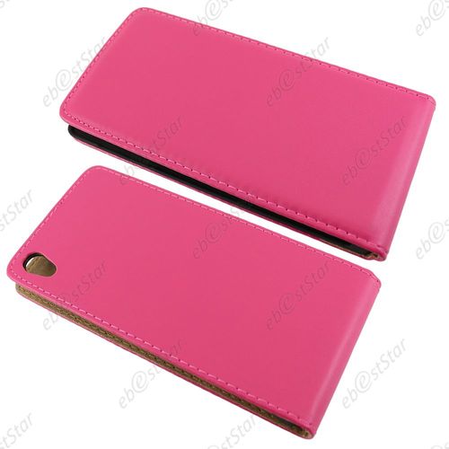 Ebeststar ® Etui Pu Cuir Rabattable Housse Coque Ultra Slim Pour Sony Xperia Z5, Z5 Dual, Couleur Rose + 1 Film Protection D'écran + Lingette