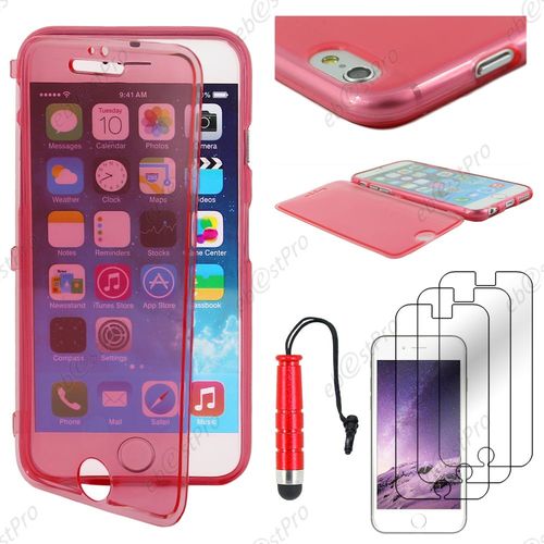 Ebeststar ® Housse Etui Coque Portefeuille Livre Silicone Gel Pour Apple Iphone 6 Écran 4,7", Couleur Rouge + Mini Stylet 3 Film