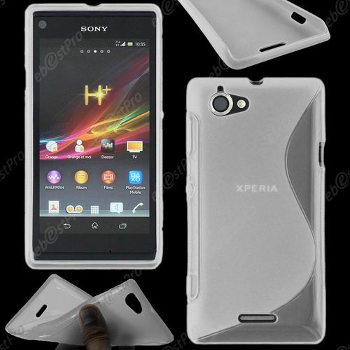 Ebeststar ® Housse Etui Coque Silicone Gel Motif S-Line Protection Souple Pour Sony Xperia L, Sony C2105, Couleur Transparent + 1 Film Protection D'écran + Lingette